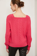 Square neck sweater