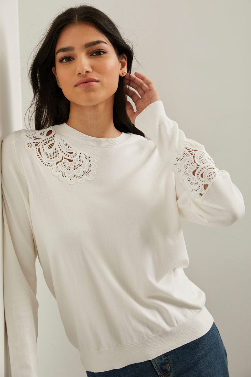 Sweater with embroidery detail