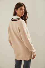 Oversized cardigan with patch