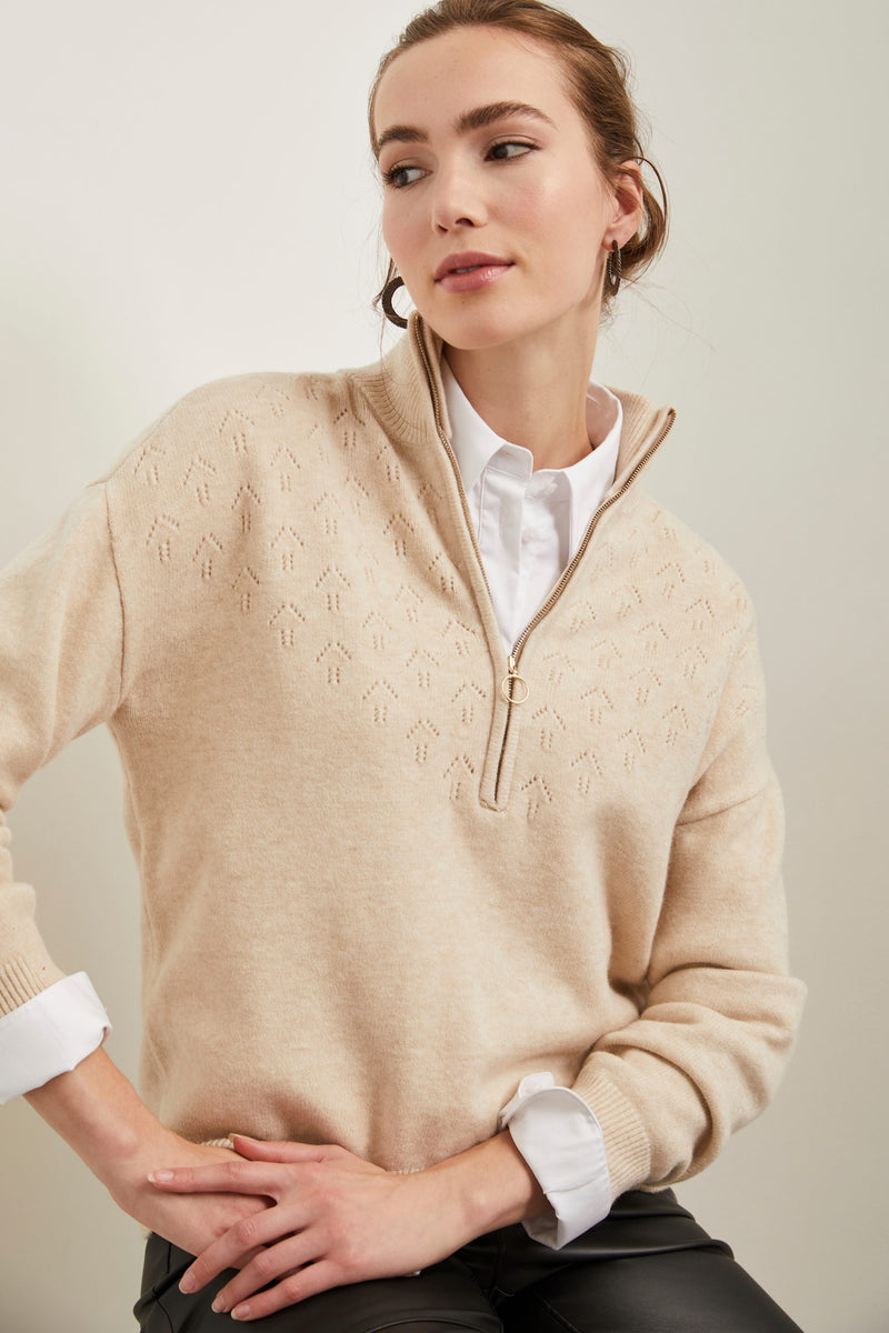 Mock neck sweater with front zipper TRISTAN Canada