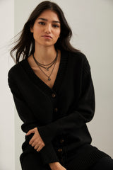 Long cardigan with shoulder inserts