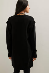 Long cardigan with shoulder inserts