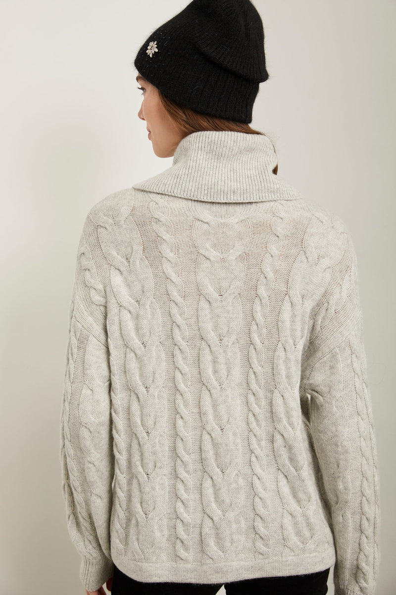 Turtleneck cable knit sweater