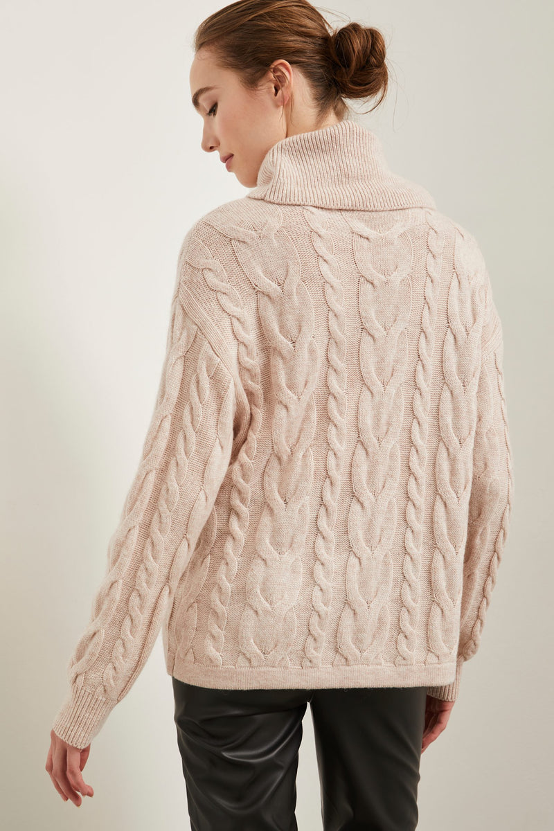 Turtleneck cable knit sweater