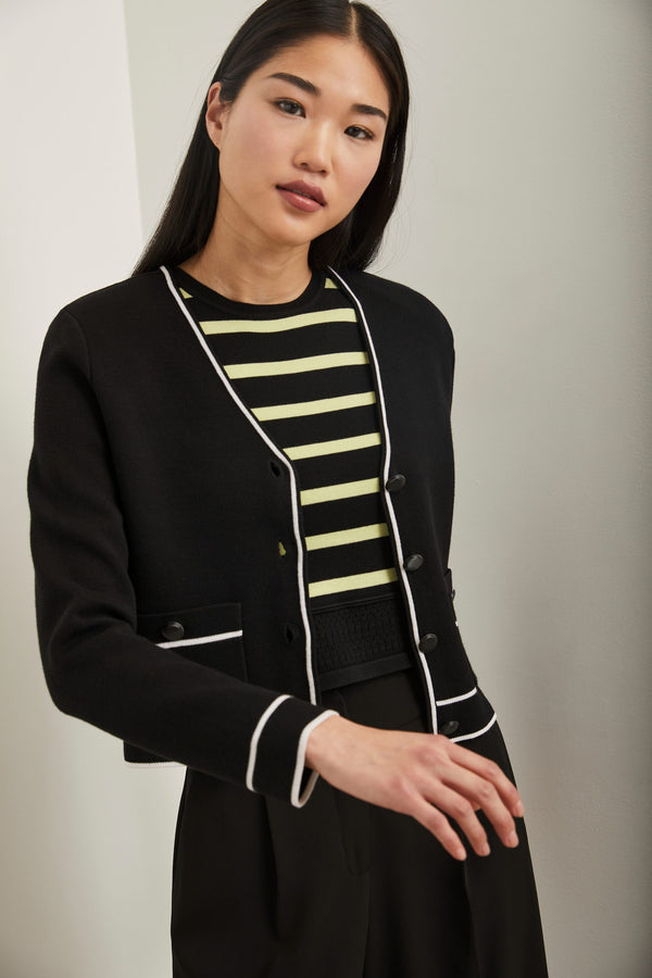 Knit jacket with contrasting detail