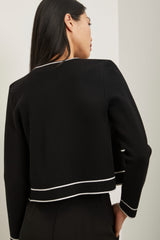 Knit jacket with contrasting detail