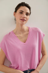 Pull oversize sans manches en cachemire