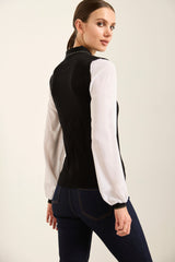Crew Neck Sweater With Creped Puffy Sleeves