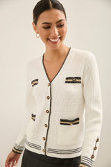 Textured Cardigan With Lurex Detail