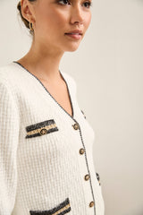 Textured Cardigan With Lurex Detail