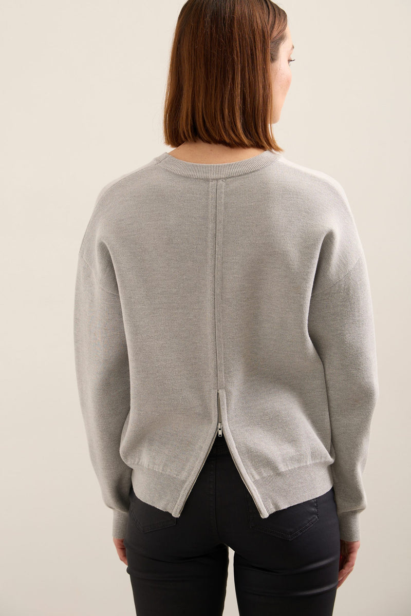 Sweater With Zipper At Back