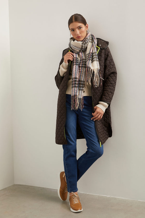 Jean slim taille haute avec fermeture éclair sur la couture latérale