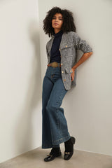 High waist wide leg jean