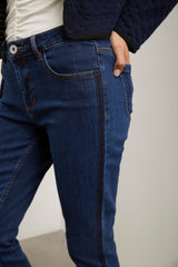 Vogue fit straight jean with embroidery