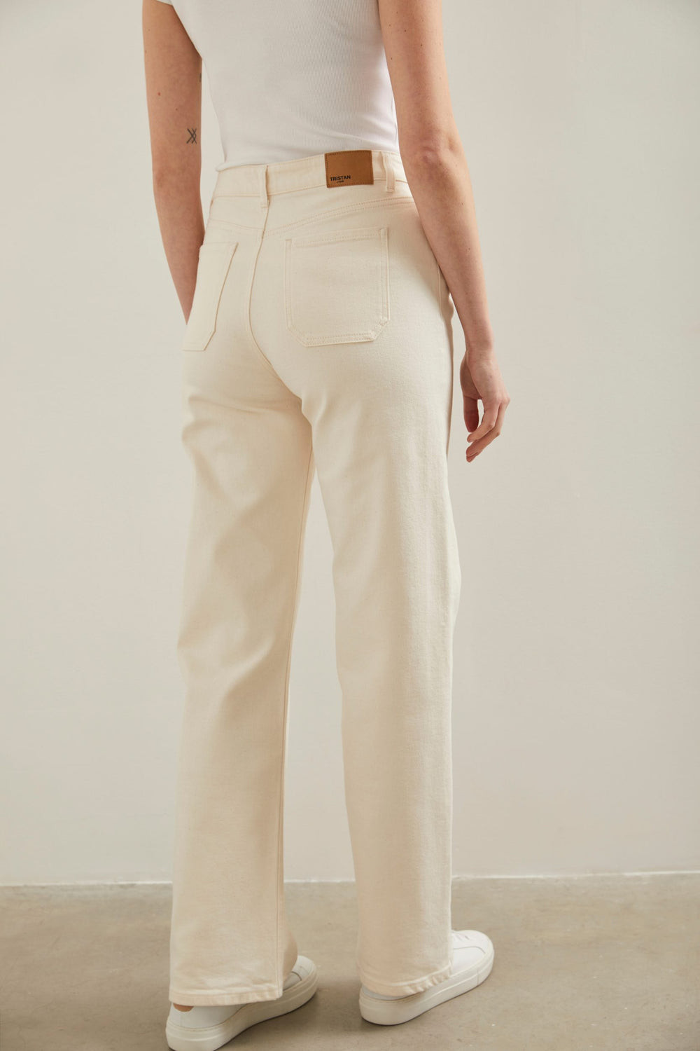 Pantalon jambe droite à taille haute