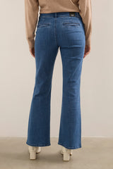 Flared High Waist Buttoned Jean