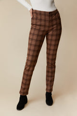 Pantalon à carreaux taille haute