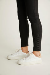 Pantalon slim taille haute enduit