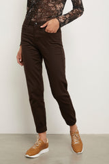 Pantalon taille haute avec élastique au bas