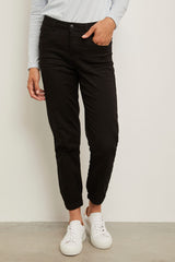 Pantalon taille haute avec élastique au bas