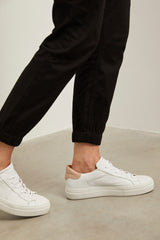 Pantalon taille haute avec élastique au bas