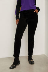 Pantalon push up en velours côtelé avec bouton