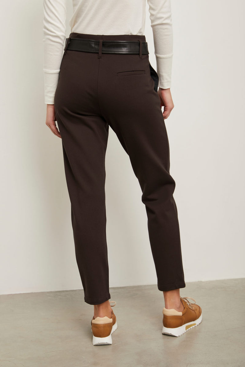 Pantalon taille sales haute avec ceinture