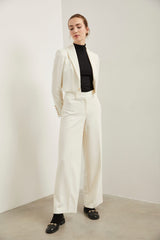Pantalon large taille haute