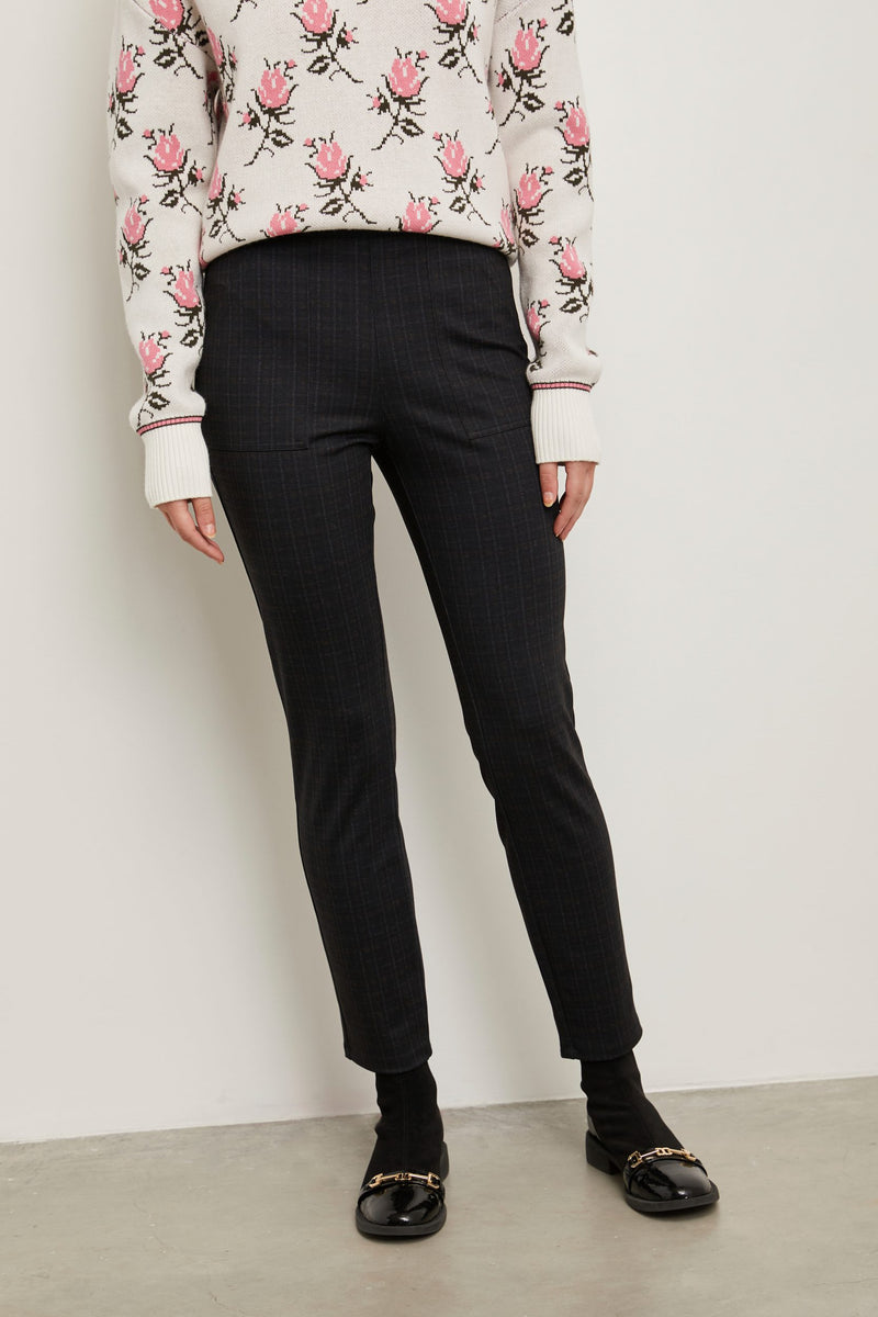 High waist ponte pant with applied pocket