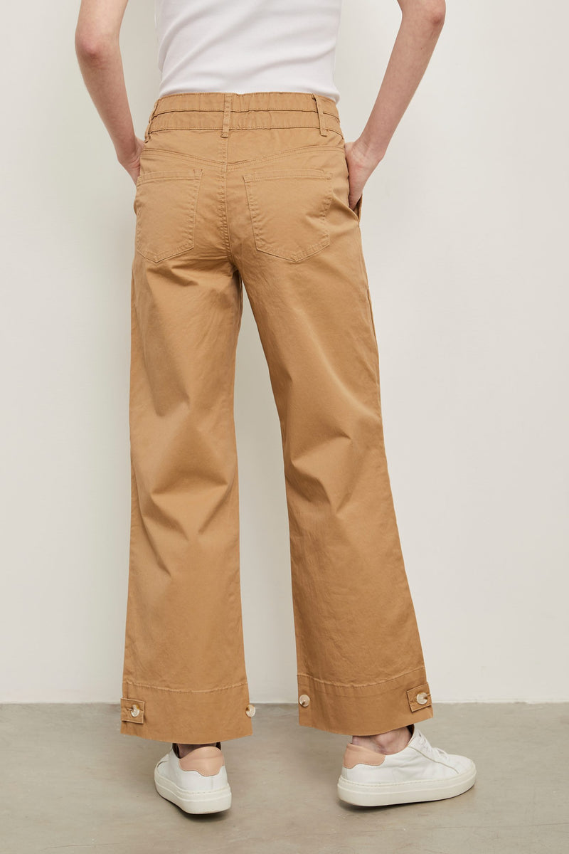 High waist pant with adjustable hem