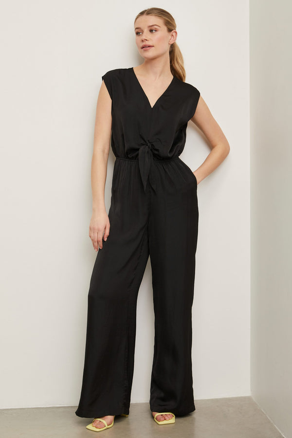 Wide leg jumpsuit with open back