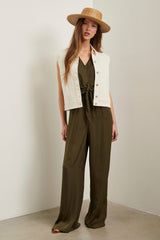 Wide leg jumpsuit with open back