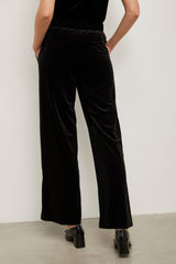 Velvet pant with elastic waist