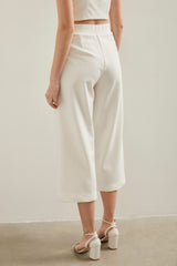 Wide leg cropped pant with ela
