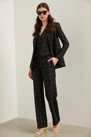 Pantalon coupe moderne basique à carreaux