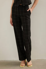 Pantalon coupe moderne basique à carreaux