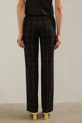 Pantalon coupe moderne basique à carreaux