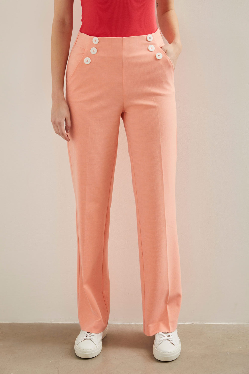 Pantalon jambe large de style marin