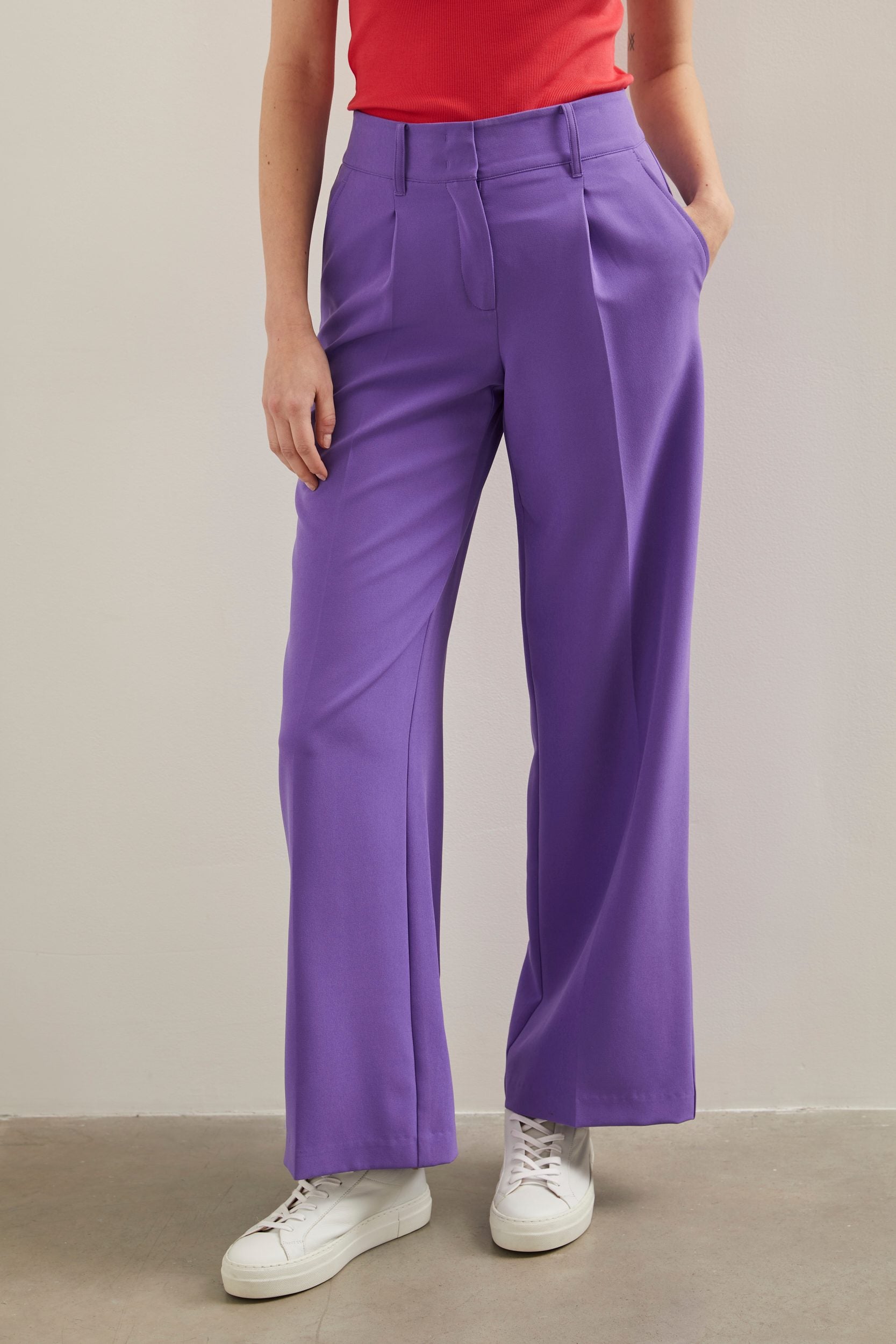 Pantalon large fluide à plis
