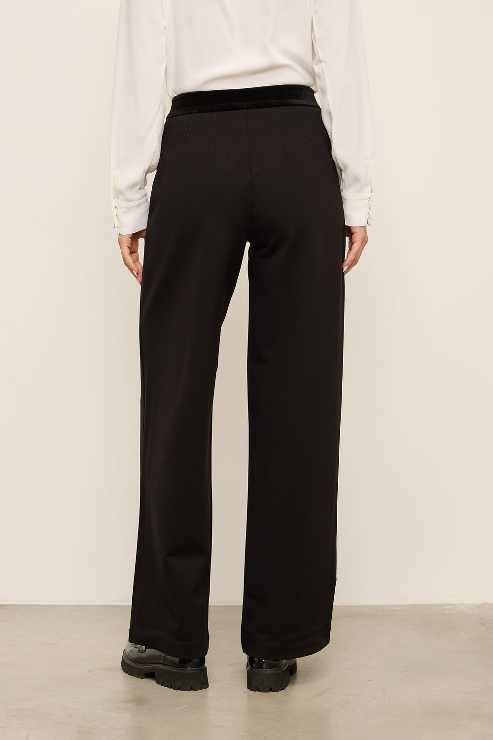 Pantalon jambe large en ponte