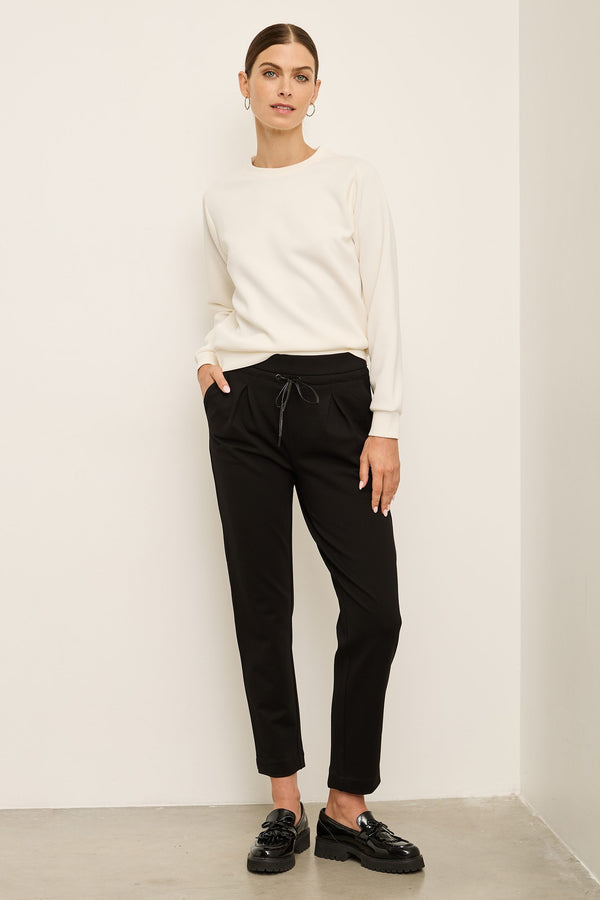 Casual ponte pants with tabs