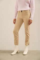 Pantalon Push up en velours côtelé à détail de zip
