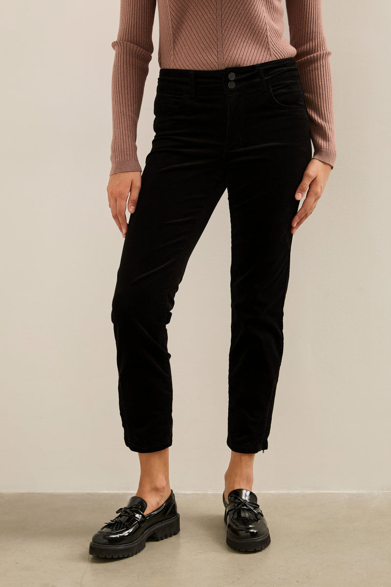 Push Up Corduroy Pant With Zipper Detail