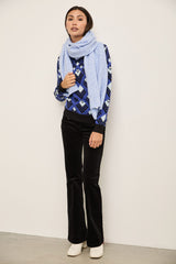 Corduroy High Waist Flare Pant With Buttons