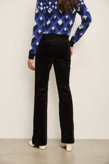 Corduroy High Waist Flare Pant With Buttons
