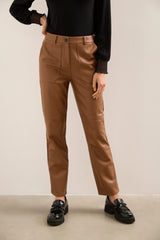Vegan Leather High Waist Cropped Pant