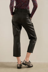 Vegan Leather Pant With Pleats