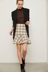 Plaid skirt with frill