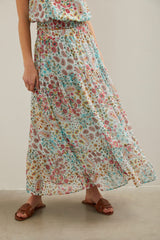 Bohemian floral printed skirt