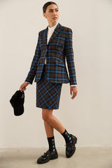 Plaid Straight Skirt